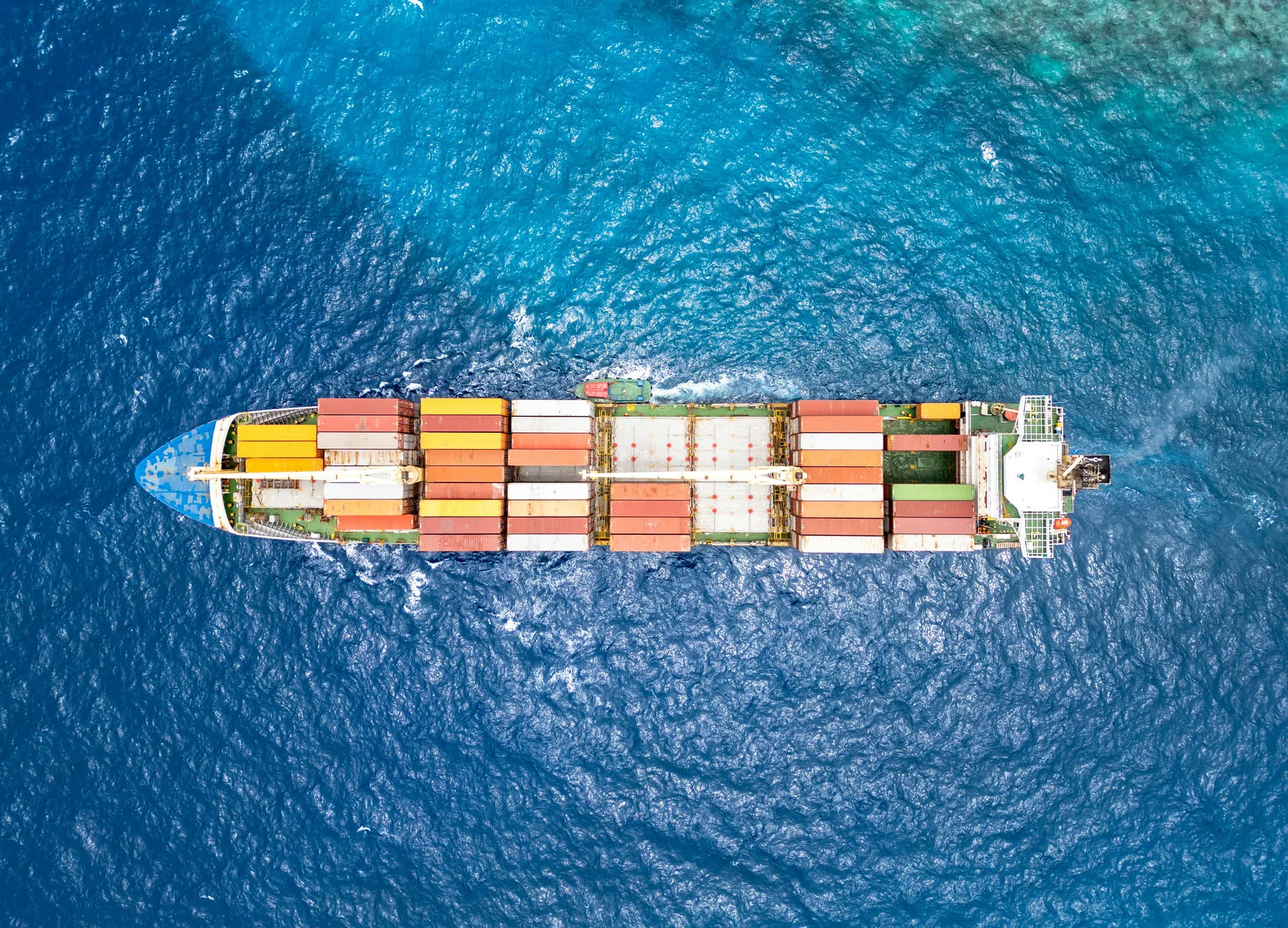 Cargo ship sailing