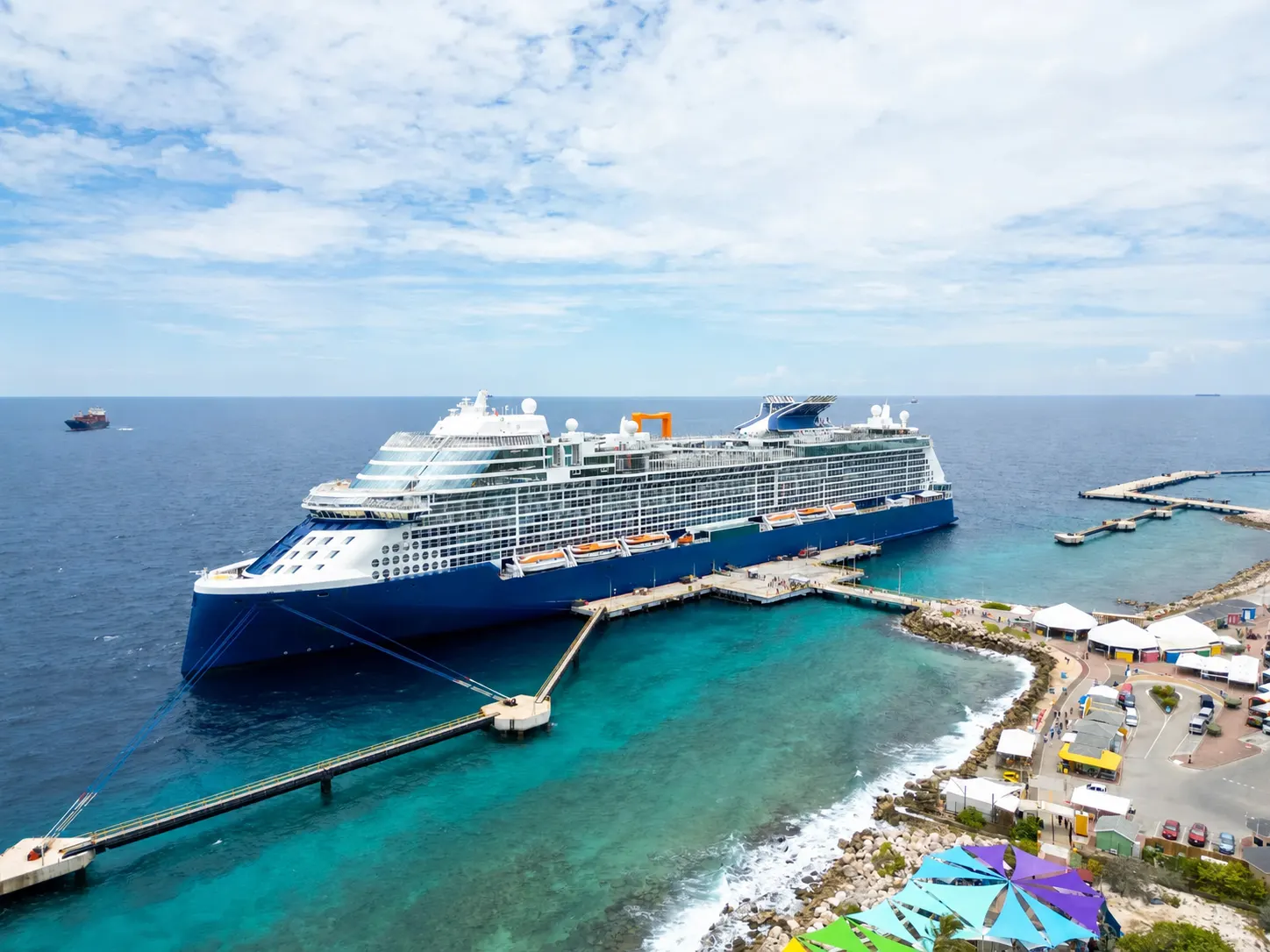 Ship at a maritime port